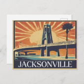 Carte Postale Salutations vintages de Jacksonville Classic Retro (Devant / Derrière)