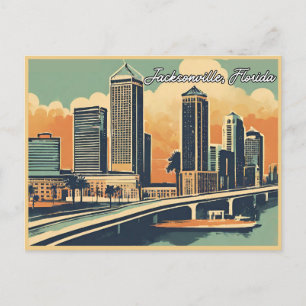 Carte Postale Salutations vintages de Jacksonville Classic Retro