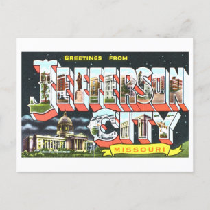 Carte Postale Salutations vintages de Jefferson City, Missouri,