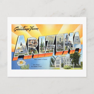 Carte Postale Salutations vintages de l'affiche de voyage Arizon