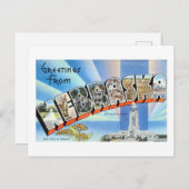 Carte Postale Salutations vintages de l'affiche Voyage Nebraska (Devant / Derrière)