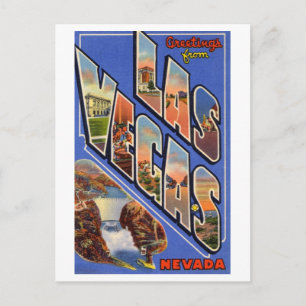 Carte Postale Salutations vintages de Las Vegas, Nevada