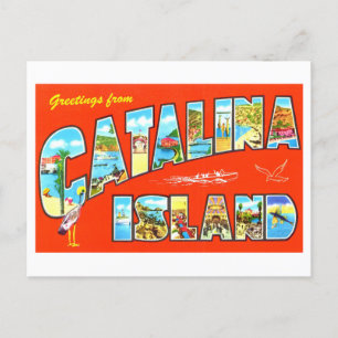 Carte Postale Salutations vintages de l'île Catalina