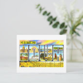 Carte Postale Salutations vintages de l'Iowa (Debout devant)