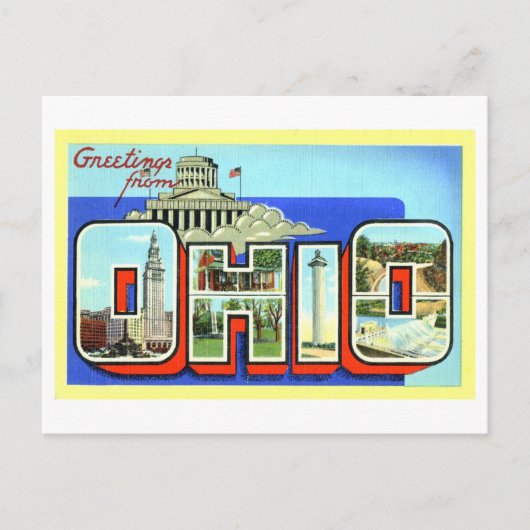 Carte Postale Salutations vintages de l'Ohio (Devant)