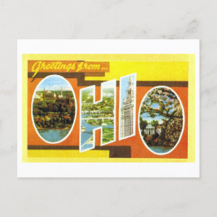 Carte Postale Salutations vintages de l'Ohio