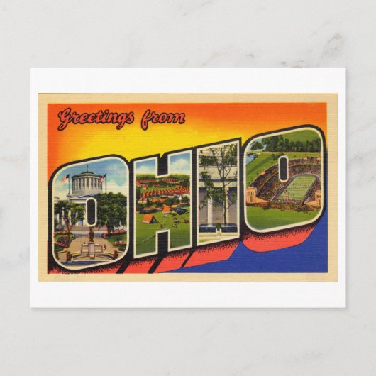 Carte Postale Salutations vintages de l'Ohio (Devant)