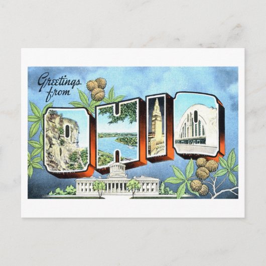 Carte Postale Salutations vintages de l'Ohio (Devant)