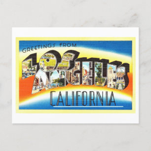 Carte Postale Salutations vintages de Los Angeles, Californie