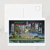 Carte Postale Salutations vintages de Louisiane (Devant / Derrière)