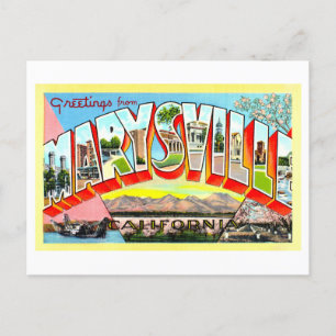 Carte Postale Salutations vintages de Marysville, Californie,