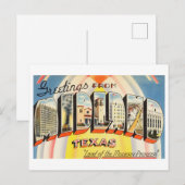 Carte Postale Salutations vintages de Midland, Texas (Devant / Derrière)
