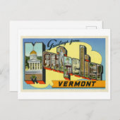 Carte Postale Salutations vintages de Montpelier, Vermont (Devant / Derrière)