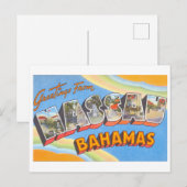 Carte Postale Salutations vintages de Nassau, Bahamas (Devant / Derrière)