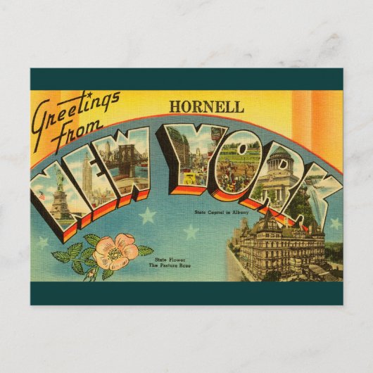 Carte Postale Salutations vintages de New York (Devant)