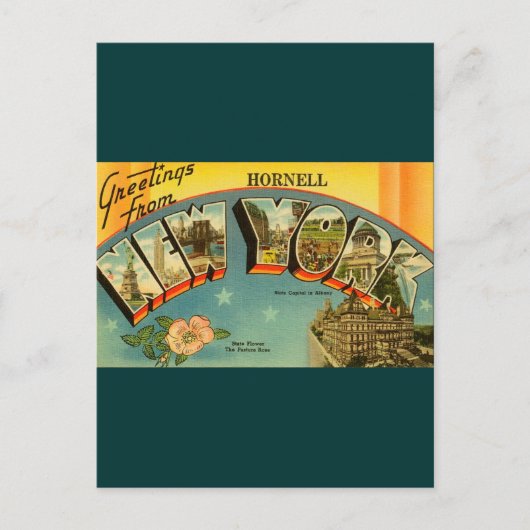 Carte Postale Salutations vintages de New York (Devant)