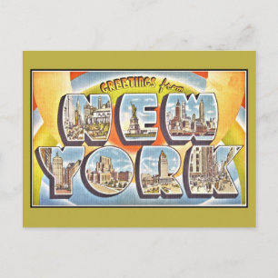 Carte Postale Salutations vintages de New York