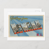 Carte Postale Salutations vintages de Newark, New Jersey (Devant / Derrière)