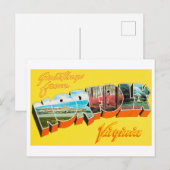 Carte Postale Salutations vintages de Norfolk, Virginie (Devant / Derrière)