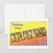 Carte Postale Salutations vintages de Oklahoma (Devant / Derrière)