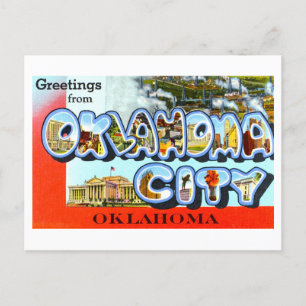 Carte Postale Salutations vintages de Oklahoma City, Oklahoma,