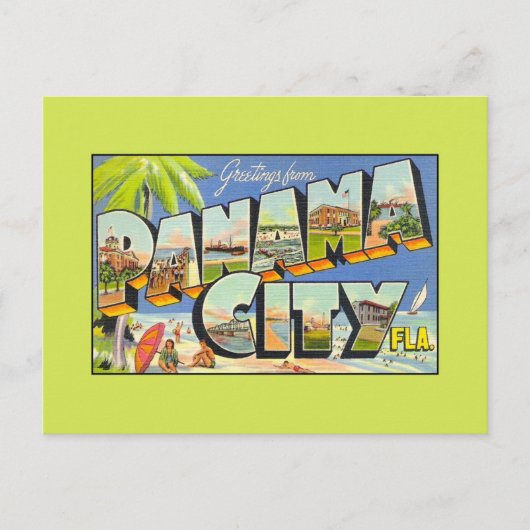 Carte Postale Salutations vintages de Panama City FLA (Devant)