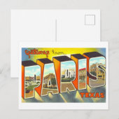 Carte Postale Salutations vintages de Paris, Texas, (Devant / Derrière)