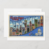 Carte Postale Salutations vintages de Pennsylvanie (Devant / Derrière)