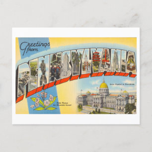 Carte Postale Salutations vintages de Pennsylvanie