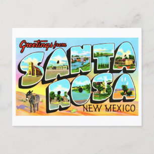 Carte Postale Salutations vintages de Père Noël Rosa, Nouveau-Me