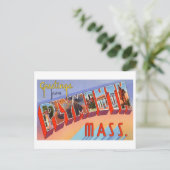 Carte Postale Salutations vintages de Plymouth, Massachusetts (Debout devant)