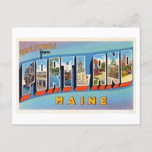 Carte Postale Salutations vintages de Portland, Maine