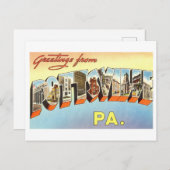 Carte Postale Salutations vintages de Pottsville, Pennsylvanie (Devant / Derrière)