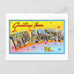 Carte Postale Salutations vintages de Reading, Pennsylvanie