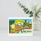 Carte Postale Salutations vintages de Roanoke, Virginie (Debout devant)