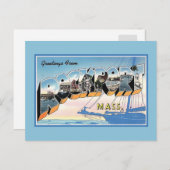 Carte Postale Salutations vintages de Rockport Massachusetts (Devant / Derrière)