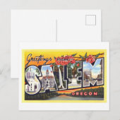Carte Postale Salutations vintages de Salem, Oregon (Devant / Derrière)