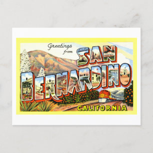 Carte Postale Salutations vintages de San Bernardino, Californie