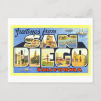 Salutations vintages de San Diego, Californie