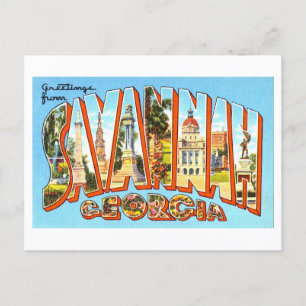Carte Postale Salutations vintages de Savannah, Géorgie,