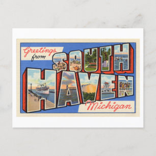 Carte Postale Salutations vintages de South Haven, Michigan