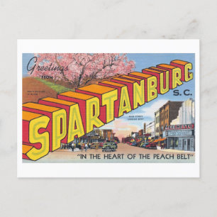 Carte Postale Salutations vintages de Spartanburg, Caroline du S