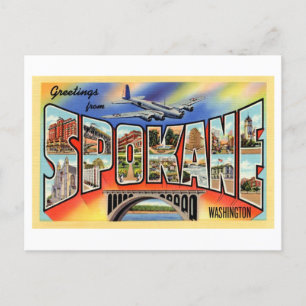 Carte Postale Salutations vintages de Spokane, Washington