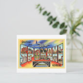 Carte Postale Salutations vintages de Spokane, Washington (Debout devant)