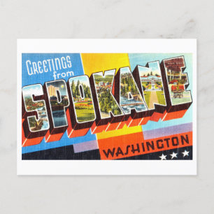 Carte Postale Salutations vintages de Spokane, Washington
