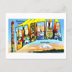 Carte Postale Salutations vintages de Tacoma, Washington,