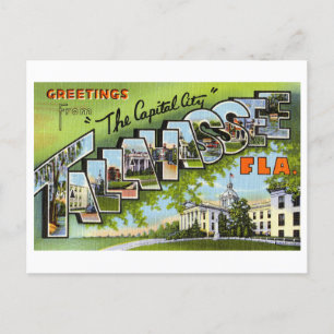 Carte Postale Salutations vintages de Tallahassee, Floride