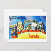 Carte Postale Salutations vintages de Tampa, Floride (Devant / Derrière)