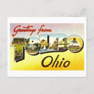 Carte Postale Salutations vintages de Toledo, Ohio