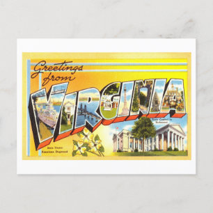 Carte Postale Salutations vintages de Virginie